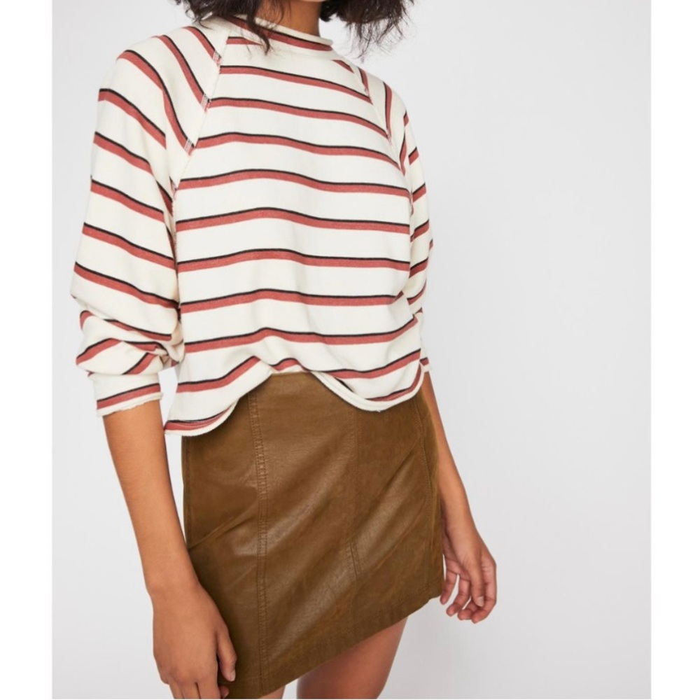 MODERN FEMME CHOCOLATE BROWN VEGAN SUEDE MINI SKIRT EUC NO FLAWS BACK ZIP SIZE 4